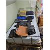 Image 5 : Single sized bed c/w bedframe, head & foot board, duffle bags, seat warmer, side table, lamp and con