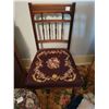 Image 2 : Old chair, stool, qty of rugs & throw pillows