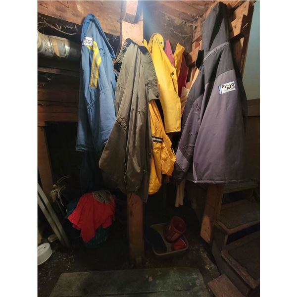Qty of coats, rain jackets and misc.