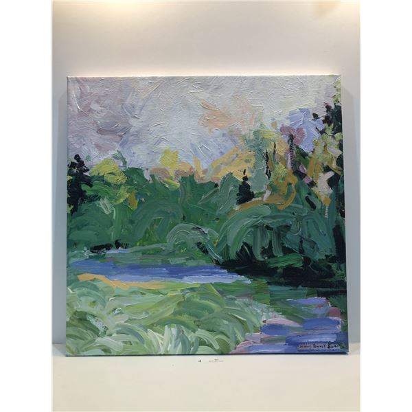 Dennis P Yowney "Pilen-air Series Clear Water River Alberta" Acrylic On Linen