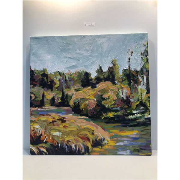 Dennis P Yowney "Pilen-air Series Clear Water River Alberta" Acrylic On Linen
