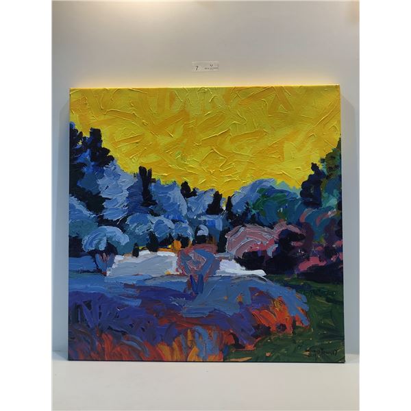 Dennis P Yowney "Pilen-air Series Clear Water River Alberta" Acrylic On Linen