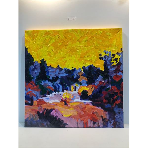 Dennis P Yowney "Pilen-air Series Clear Water River Alberta" Acrylic On Linen