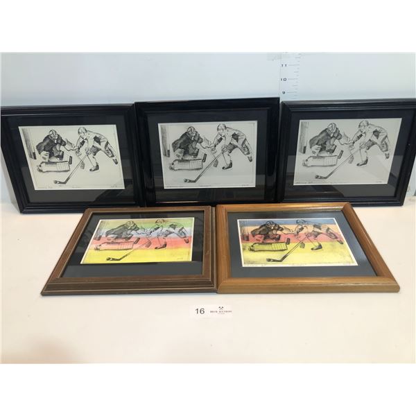 5 Etching Pieces On Archival Paper "Hockey Players" 2019
