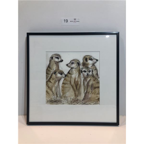 Jen 2019, Meercat Family Mixed Media Portrait