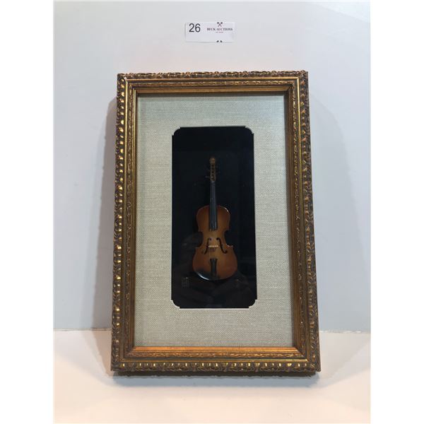 Gold Framed Perfect Miniature Violin Replica