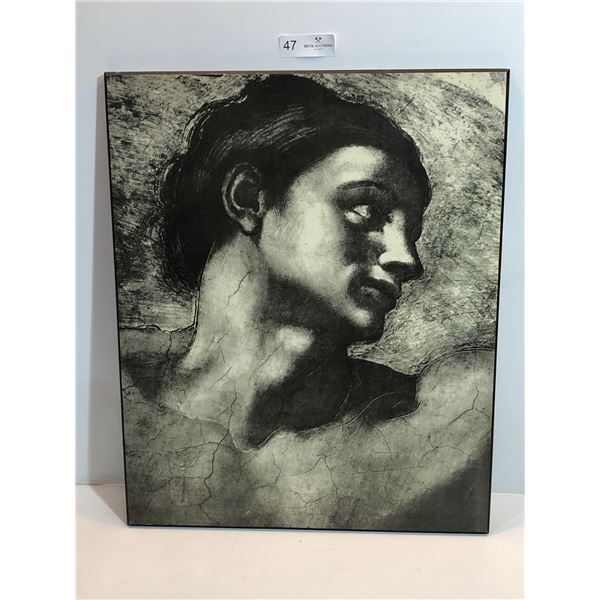 Vintage Black And White Portrait Print Of  A Young Man