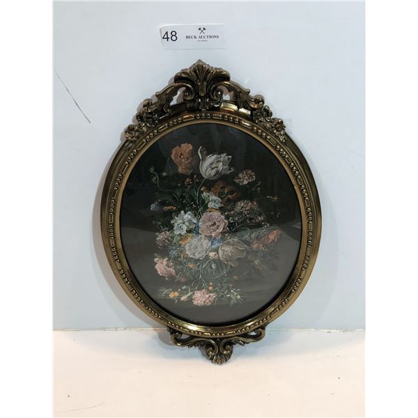 Gold Accented Hanging Floral Themed Wall Plaque