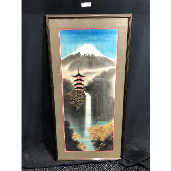 Mount Fuji Waterfall, Framed And Signed Print
