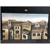 Image 1 : Olden Style Townhouses With Foil Roof Tops And Acrylic Painting On A Canvas
