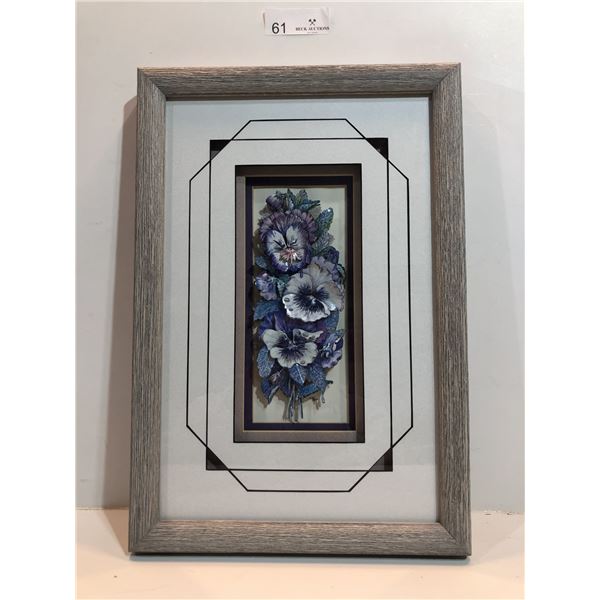 3D Shadowbox Purple Floral Art