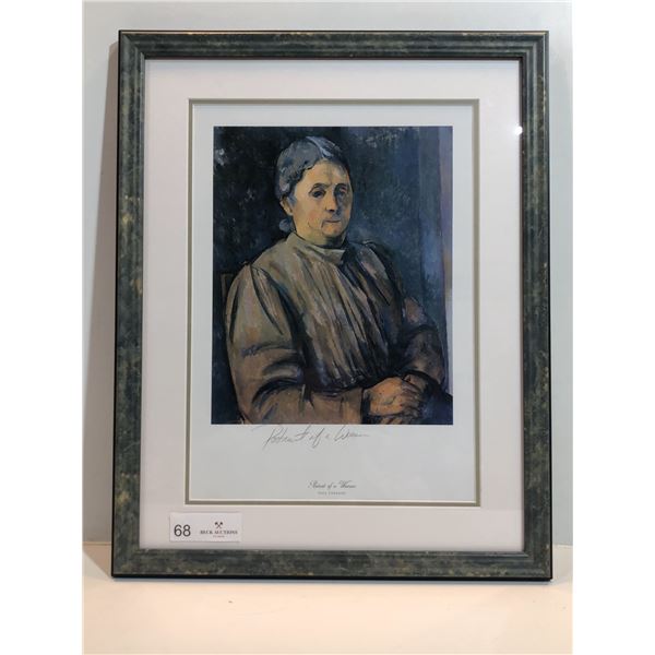 Paul Cezanne ,"Portrait Of A Woman" Framed And SIgned Print