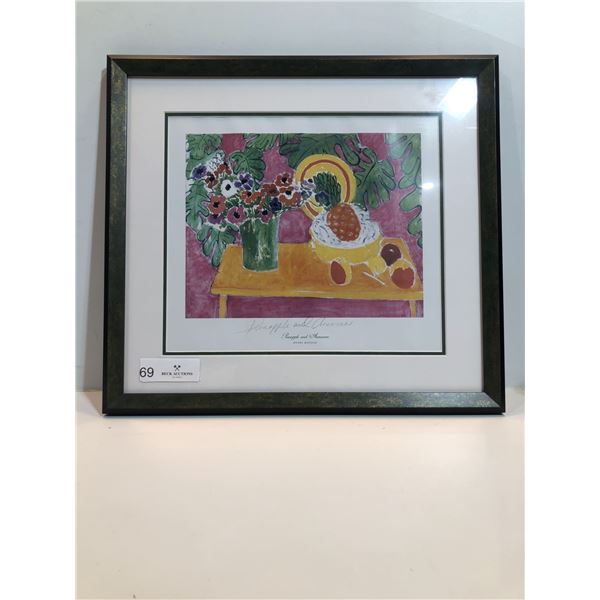 Henry Matisse, "Pineapple And Anemones", Framed And Signed Print
