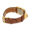 Image 3 : Hermes Brown Metal and Leather Medor Plated 23 Quartz Watch