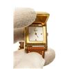 Image 6 : Hermes Brown Metal and Leather Medor Plated 23 Quartz Watch