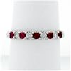 Image 1 : New 14K White Gold 3mm 0.62 ctw Alternating Shared Prong Ruby & Diamond Band Rin