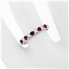 Image 3 : New 14K White Gold 3mm 0.62 ctw Alternating Shared Prong Ruby & Diamond Band Rin