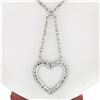 Image 5 : 18K White Gold VS E Ideal 2.40 ctw Diamond Heart Dangle Infinity Link Necklace