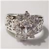 Image 1 : Silver Cubic Zirconia Ring (~Size 9)(Ring is resizable for $40) (~length 0 inches) (~weight 6.09