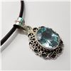 Image 2 : Silver Blue Topaz W/ Cord Pendant (~Size 0) (~length 0 inches) (~weight 5.29g), Suggested Retail Val