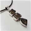 Image 2 : Silver Smokey Quartz W/ Cord Pendant (~Size 0) (~length 0 inches) (~weight 5.26g), Suggested Retail 