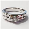 Image 1 : Silver Cubic Zirconia Ring (~Size 7)(Ring is resizable for $40) (~length 0 inches) (~weight 4.48g), 