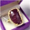 Image 2 : Silver Ruby And Cz (9.3ct) Ring (~weight 4.8g), Suggested Retail Value $300