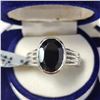 Image 1 : Silver Black Spinel(6.9ct) Ring (~Size 10)(Ring is resizable for $40) (~weight 6.5g), Suggested Reta