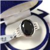 Image 2 : Silver Black Spinel(6.9ct) Ring (~Size 10)(Ring is resizable for $40) (~weight 6.5g), Suggested Reta