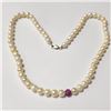 Image 1 : Silver Fresh Water Pearl Cz 17" Necklace, Suggested Retail Value $300