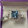 Image 1 : Silver Blue Topaz And Cz (2.15ct) Ring (~weight 3.6g), Suggested Retail Value $240