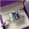 Image 2 : Silver Blue Topaz And Cz (2.15ct) Ring (~weight 3.6g), Suggested Retail Value $240