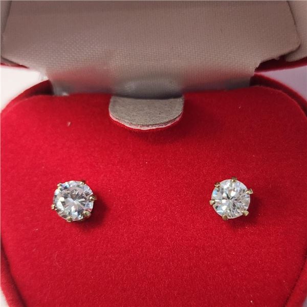 10K Yellow Gold Cubic Zirconia Earrings, Suggested Retail Value $100