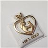 Image 2 : 10K Yellow Gold 1.85G Heart Pendant, Suggested Retail Value $550