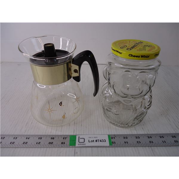 Vintage Coffee Carafe and Kraft Jar