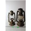 Image 1 : (2) Barn Lanterns (One Missing Glass)