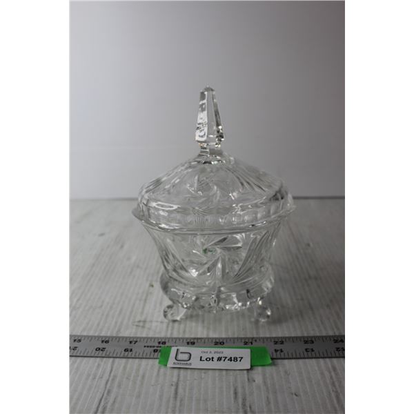 Pinwheel Crystal Footed Candy Dish