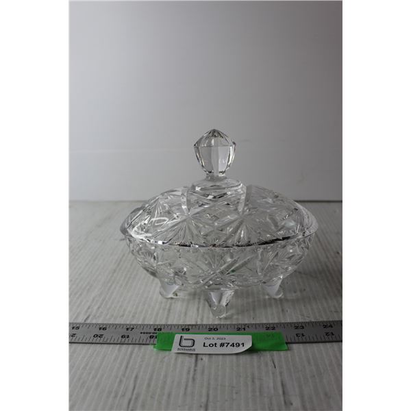 Pinwheel Crystal Oval Footed Candy Dish