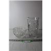 Image 1 : Pinwheel Crystal Vase and Footed Bowl