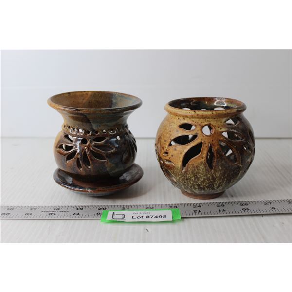 (2) Ceramic Candle Holders