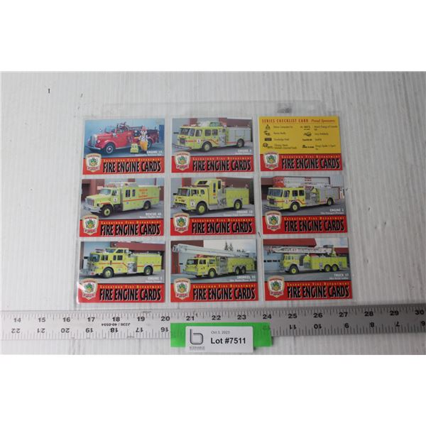 (9) Fire Engine Trading Cards