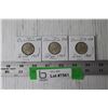 Image 1 : (3) Silver 1968 Canadian Quarters