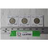 Image 1 : (3) Silver 1968 Canadian Quarters