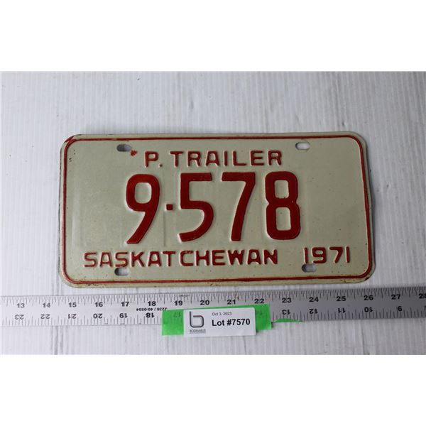 1971 Saskatchewan License Plate