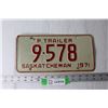 Image 1 : 1971 Saskatchewan License Plate