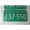 Image 2 : (2) 1969 Saskatchewan License Plates