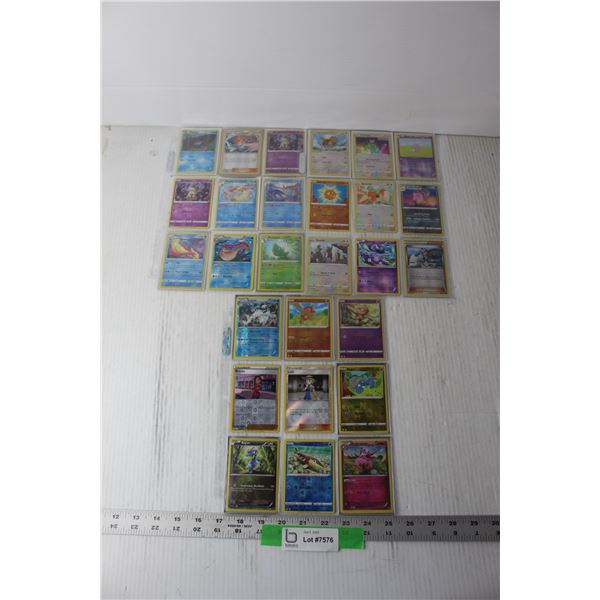 (3) Sheets of Shiny and Misc. Pokemon Cards