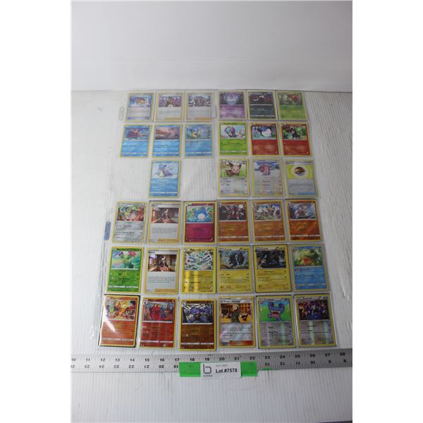 (4) Sheets of Shiny and Misc. Pokemon Cards