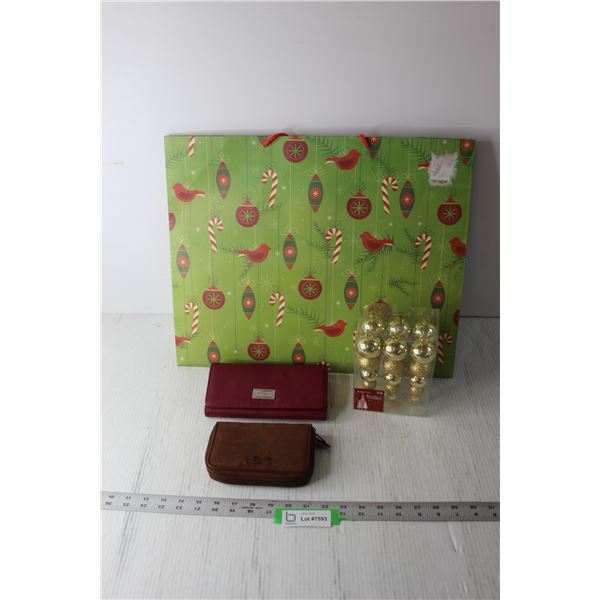 (2) Wallets, Christmas Bags and Ornaments