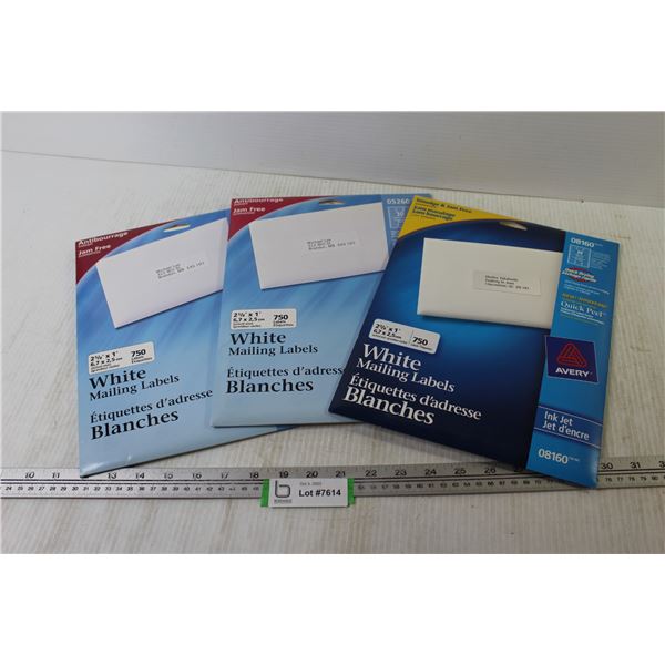 (3) White Mailing Labels Packages